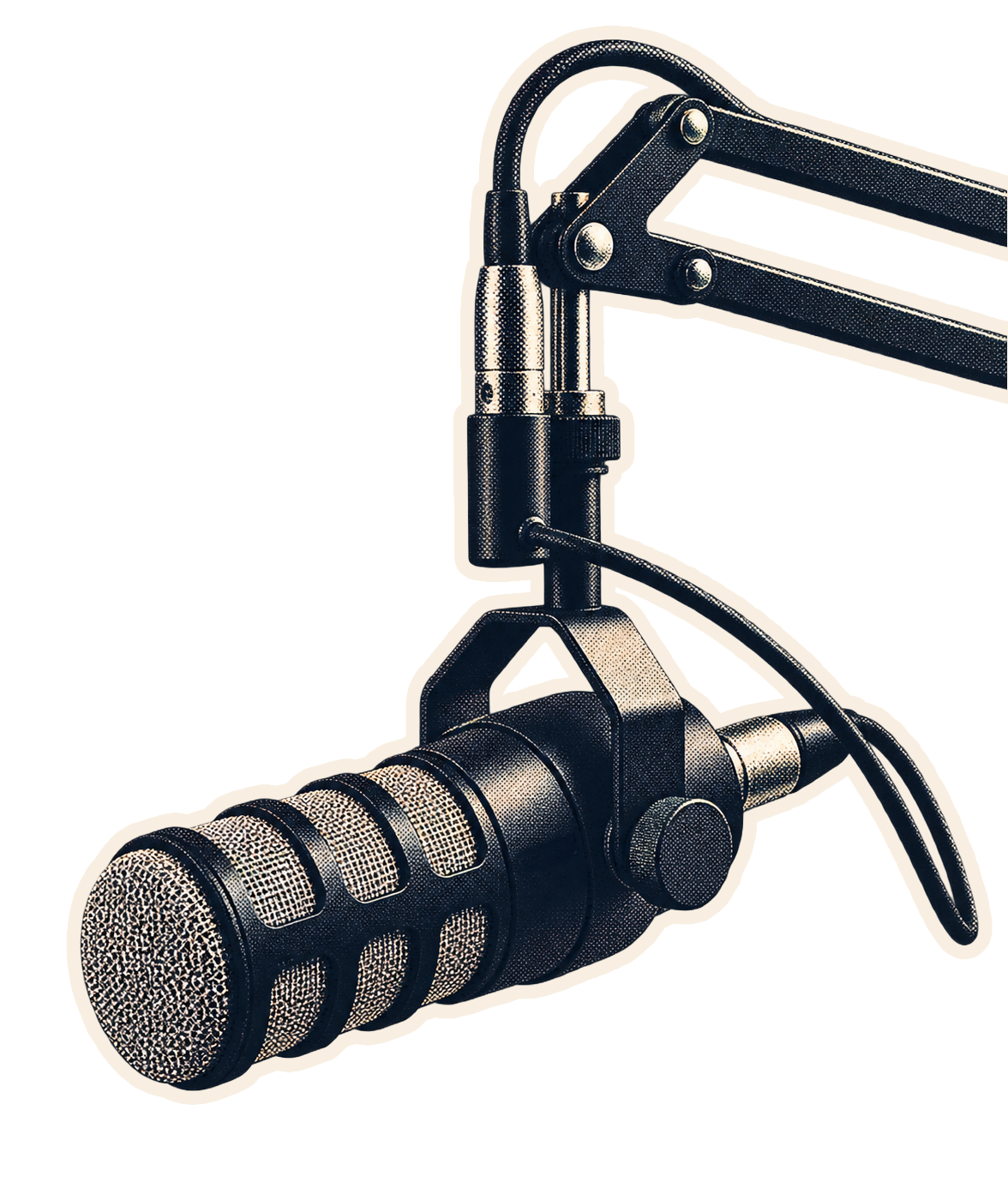 Studio microphone on a boom arm